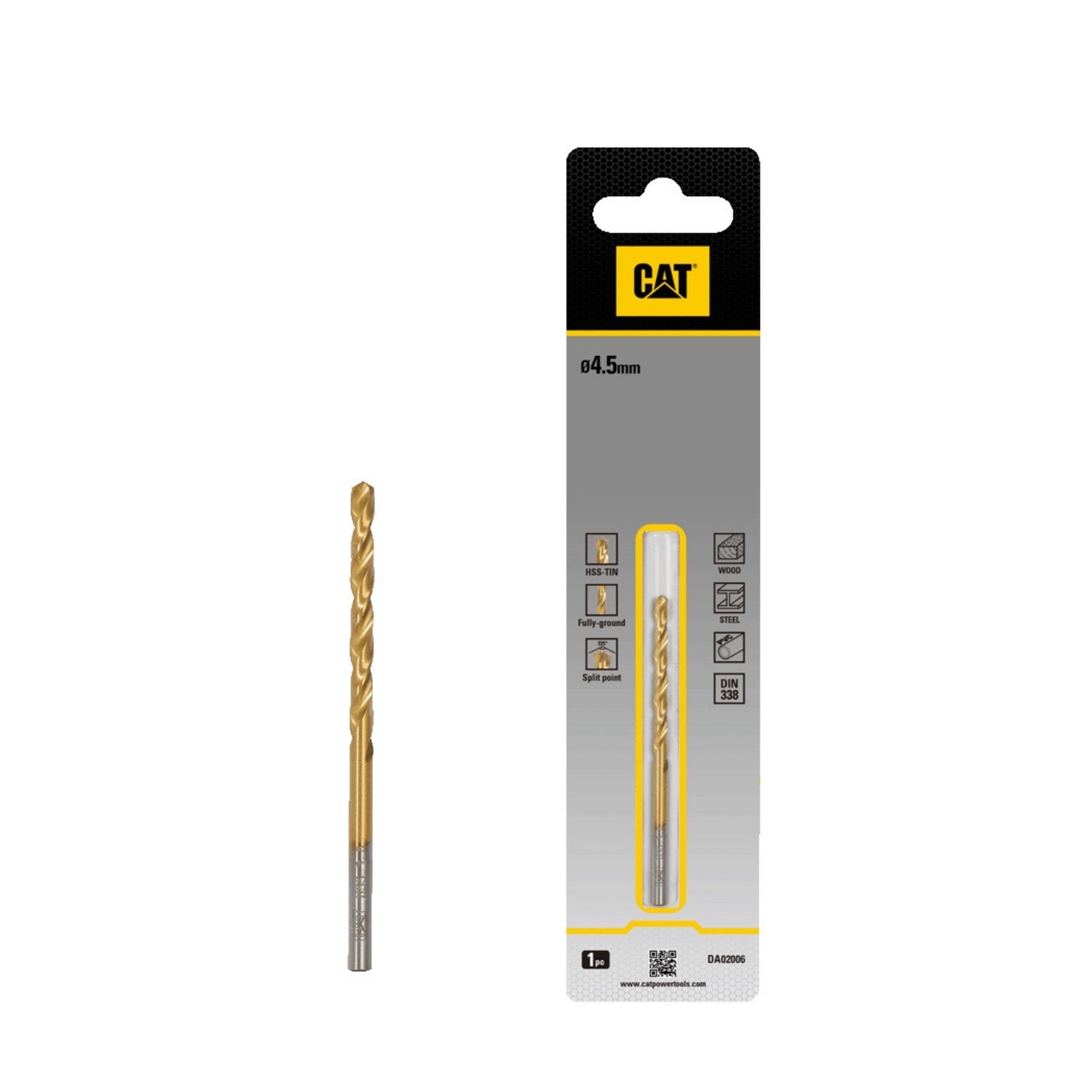 CAT Τρυπάνι τιτανίου HSS 4.5x80mm DA02006