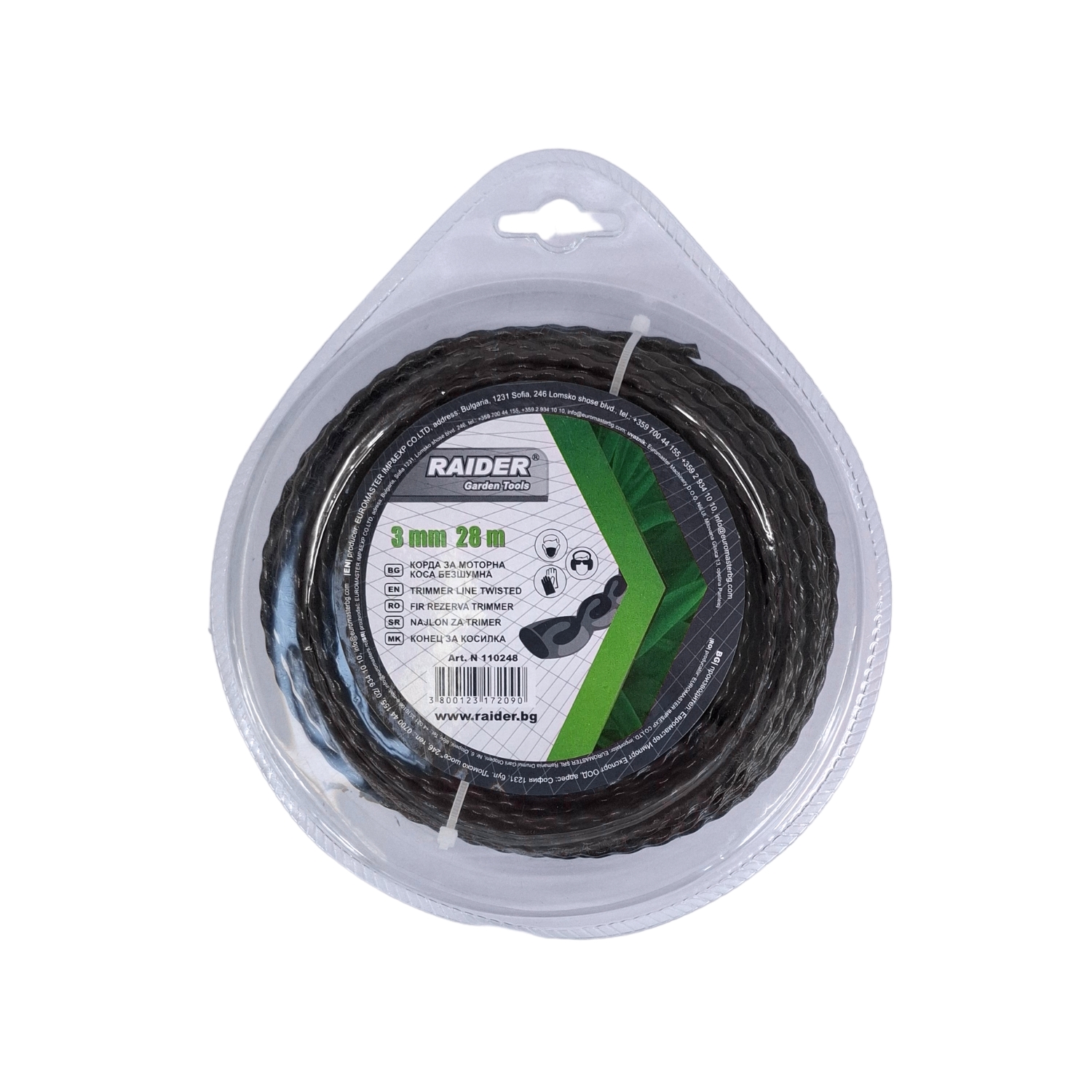 RAIDER Μεσινέζα στριφτή μαύρη 3,0mm-28 - 110248