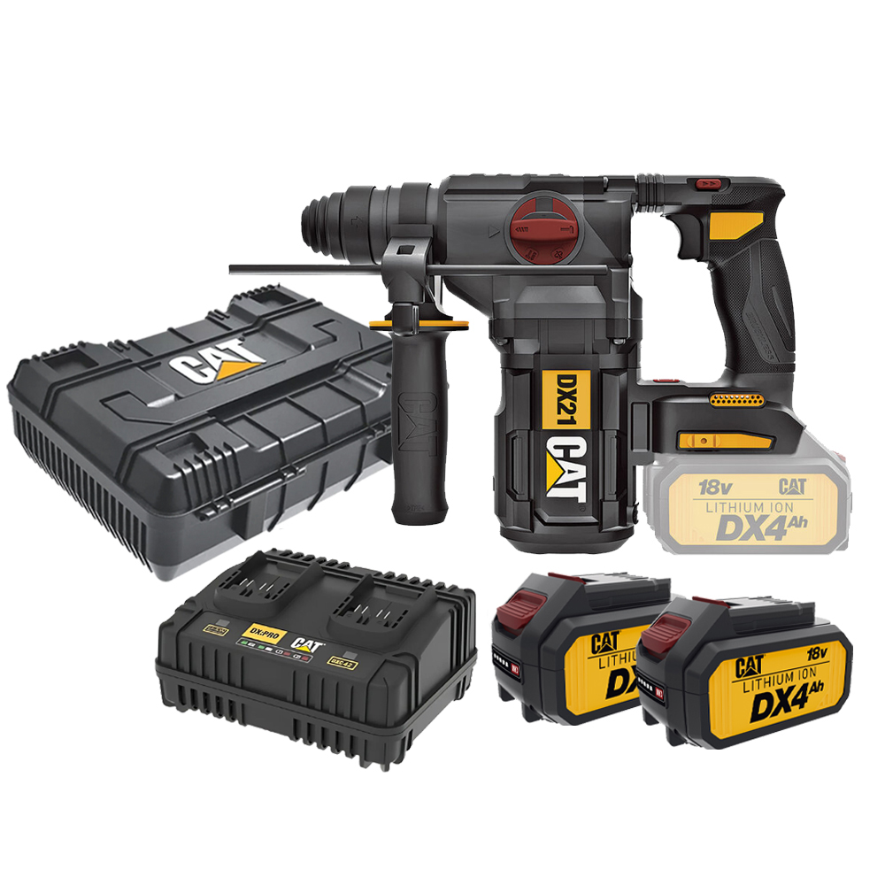 CAT Combo-09 Περιστροφικό πιστολέτο 2,2J DX21B + κασετίνα + δωρεάν 2 μπαταρίες 4.0ah DXB4 + δώρο φορτιστής DXC4