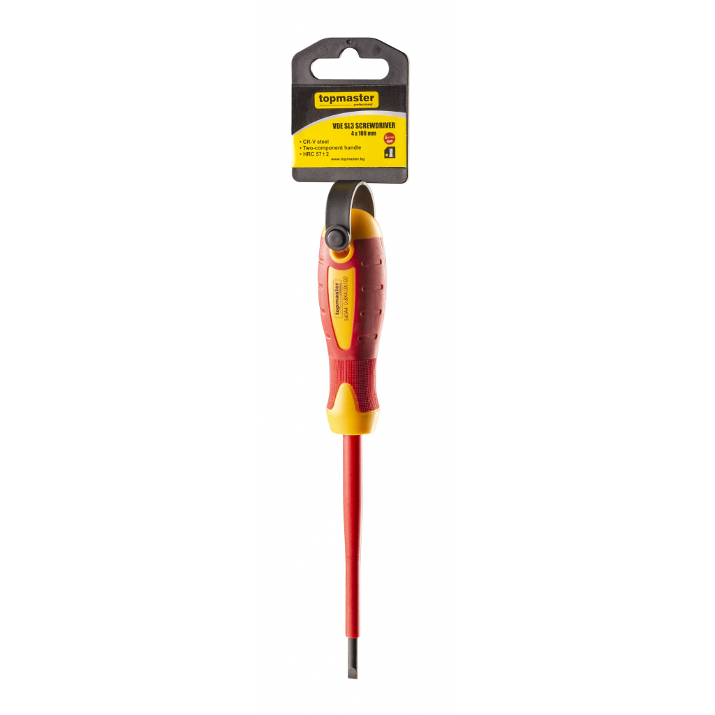 TOP MASTER Κατσαβίδι ηλεκτρολόγου VDE 1000V SL4.0x100mm 220131