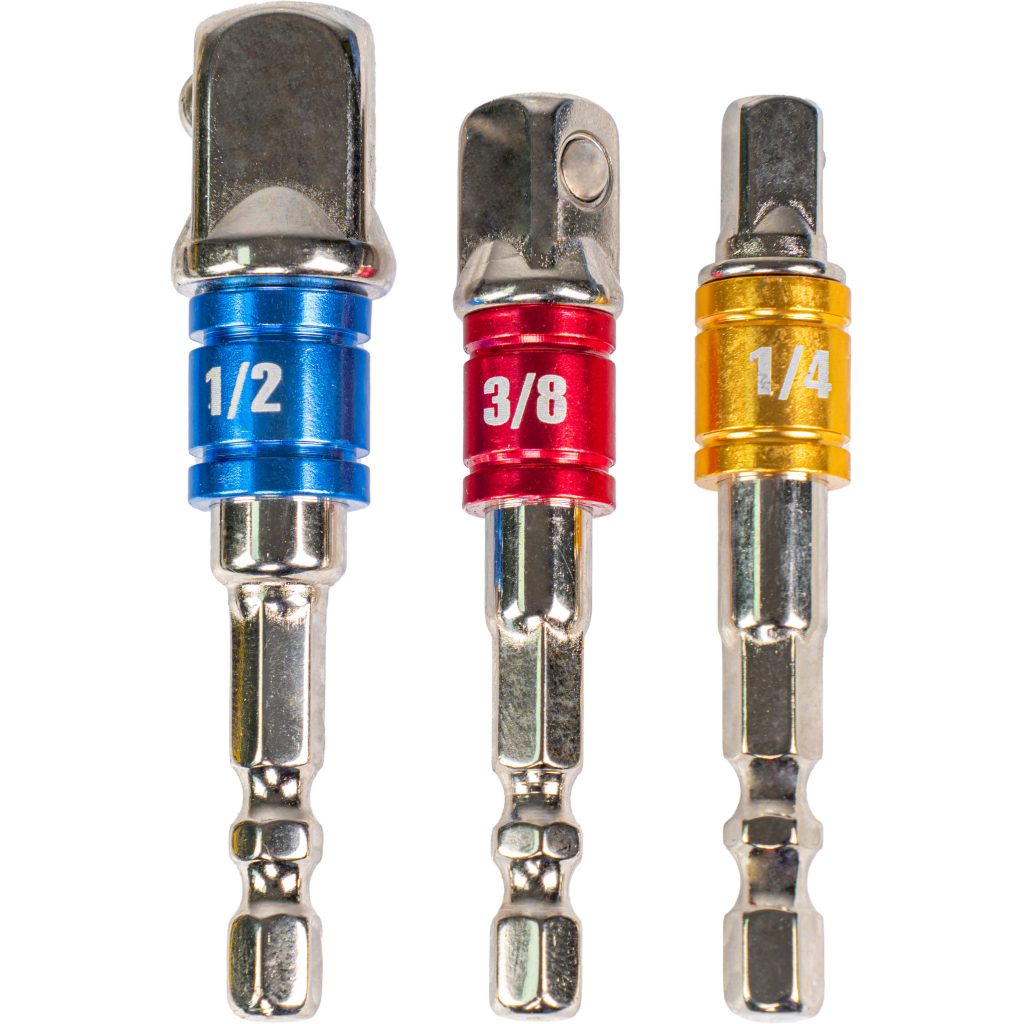 TOP MASTER Αντάπτορες hex για καρυδάκια 1/4", 3/8", 1/2" σετ 3τεμ. 330312