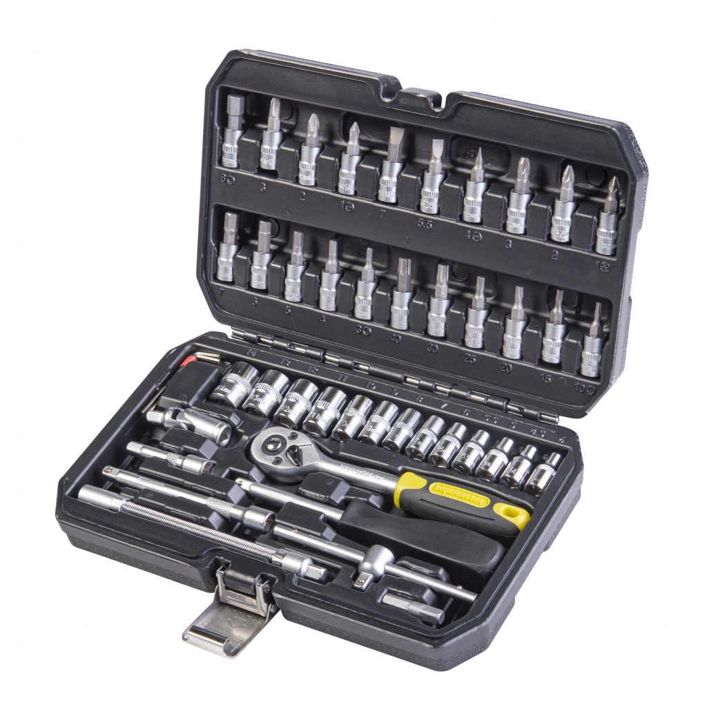 TOP MASTER Κασετίνα καρυδάκι CR-V 1/4" σετ 46τεμ 339203